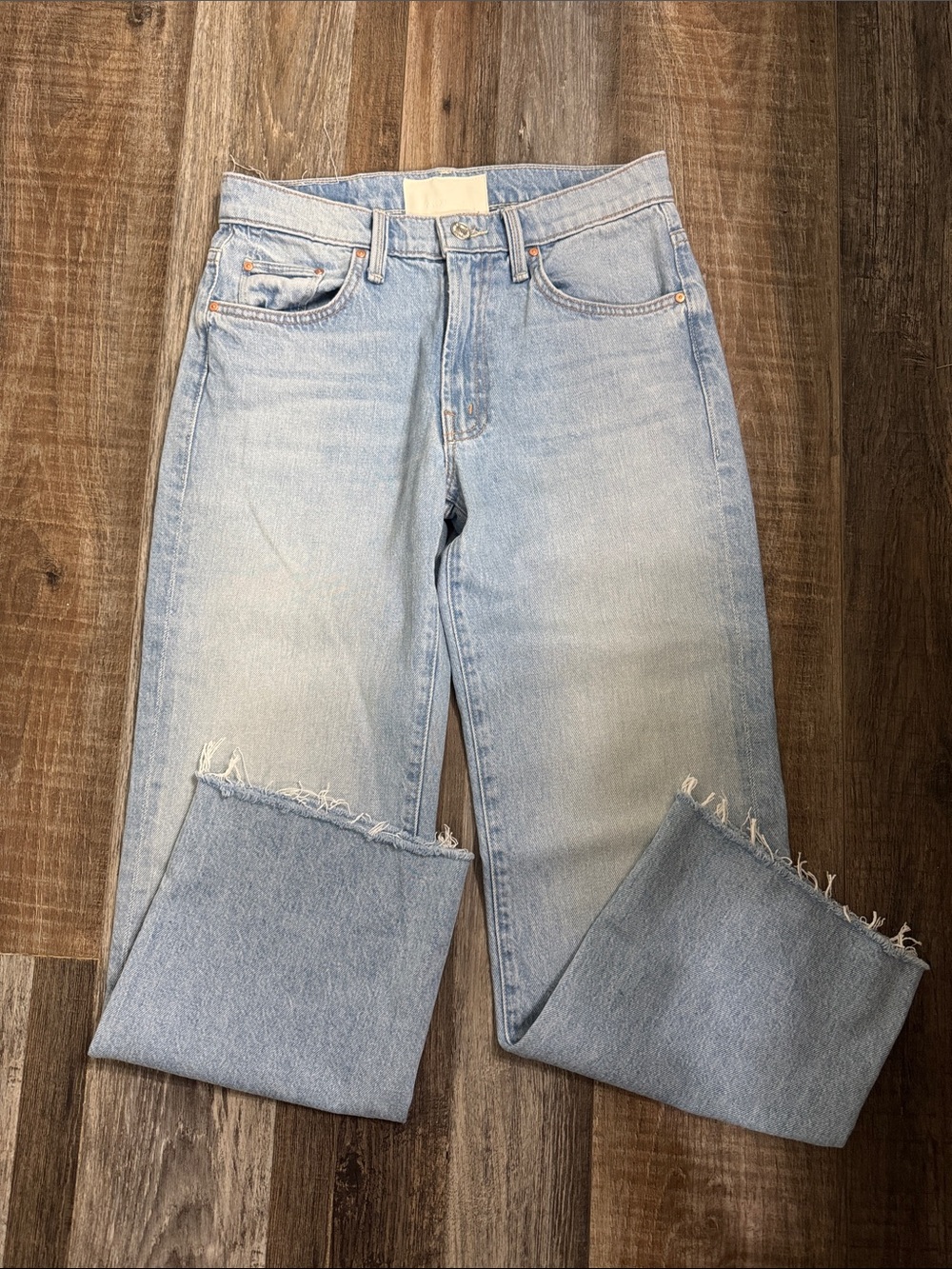 MOTHER The Mid Rise Rambler Zip Ankle Fray, Sz 26